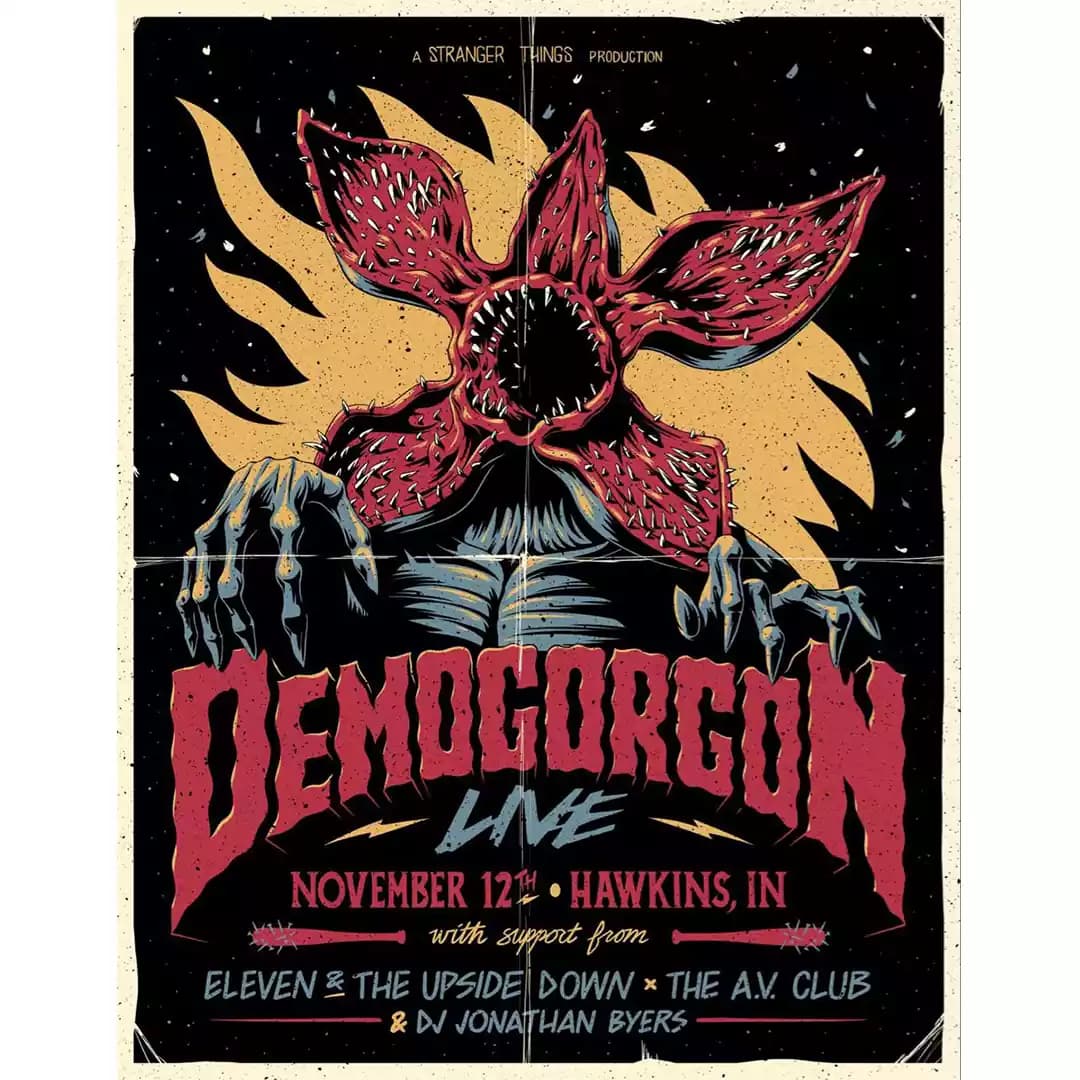 پوستر اختصاصی سریال Stranger Things طرح Demogorgon Live — تصویر ۲