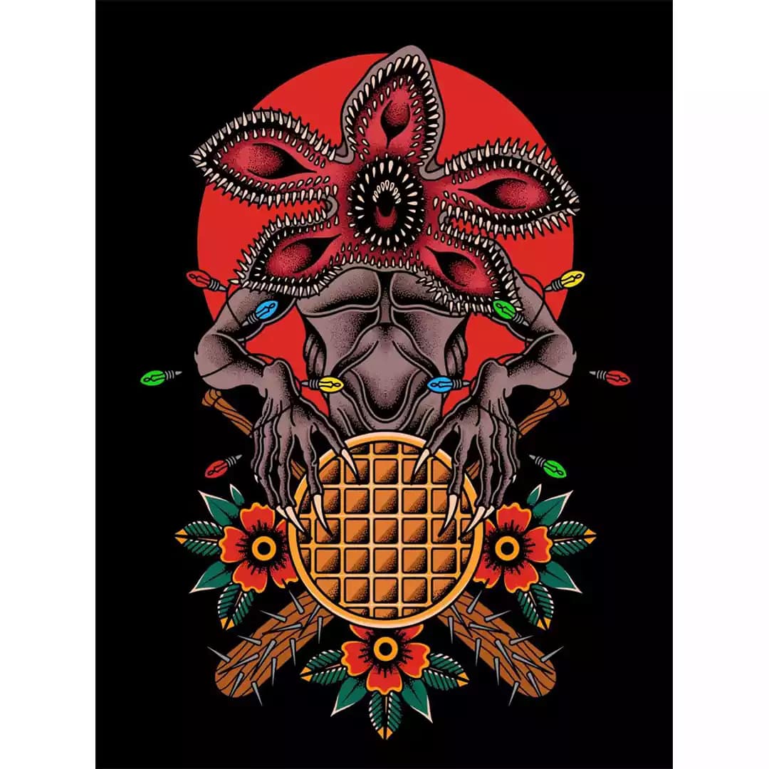 پوستر Stranger Things طرح دموگورگن Demogorgon