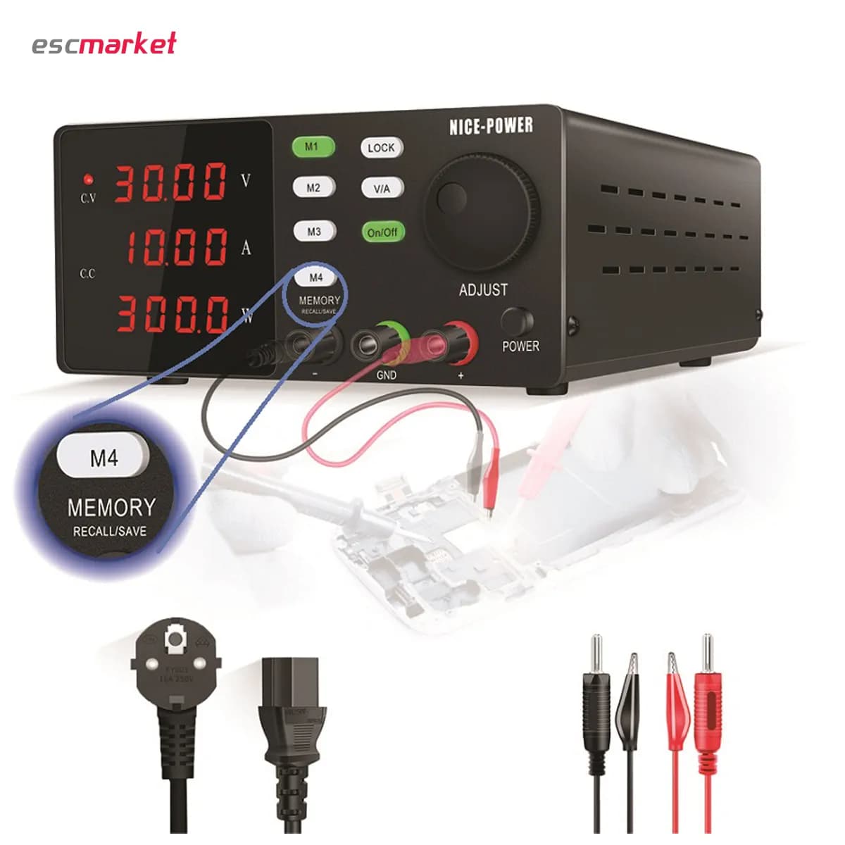 منبع تغذیه 30 ولت 10 آمپر سویچینگ NICE POWER مدل SPPS-S3010 — تصویر ۵