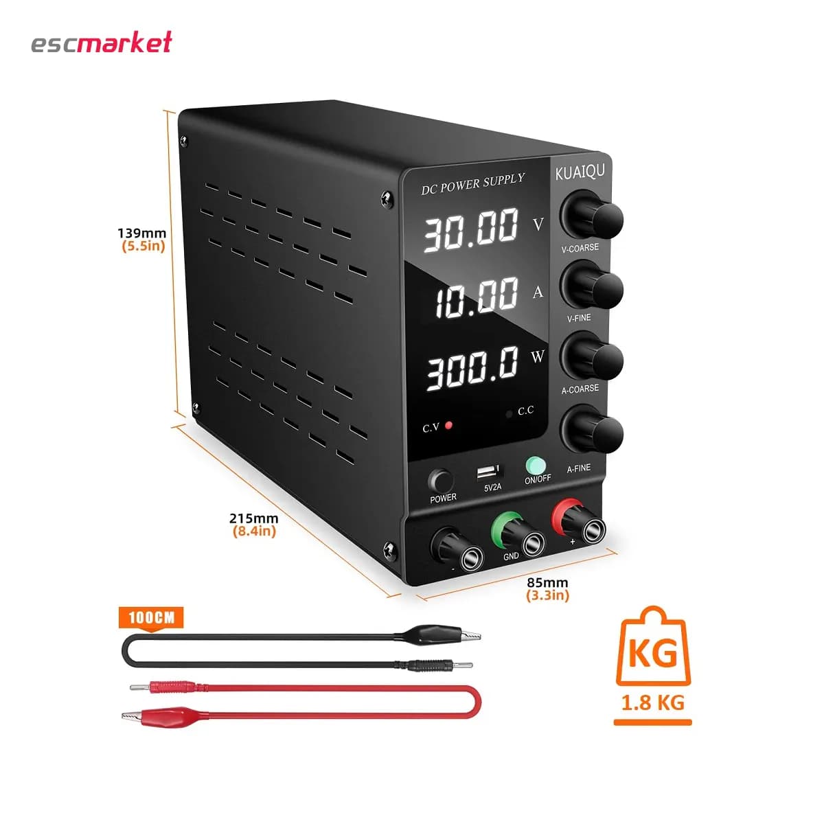 منبع تغذیه 30 ولت 10 آمپر سویچینگ KUAIQU مدل SPS-C3010 — تصویر ۶