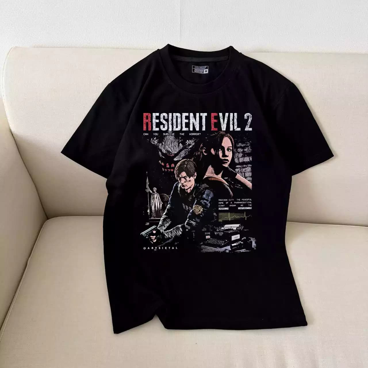 تیشرت نخ پنبه طرح Resident Evil 2
