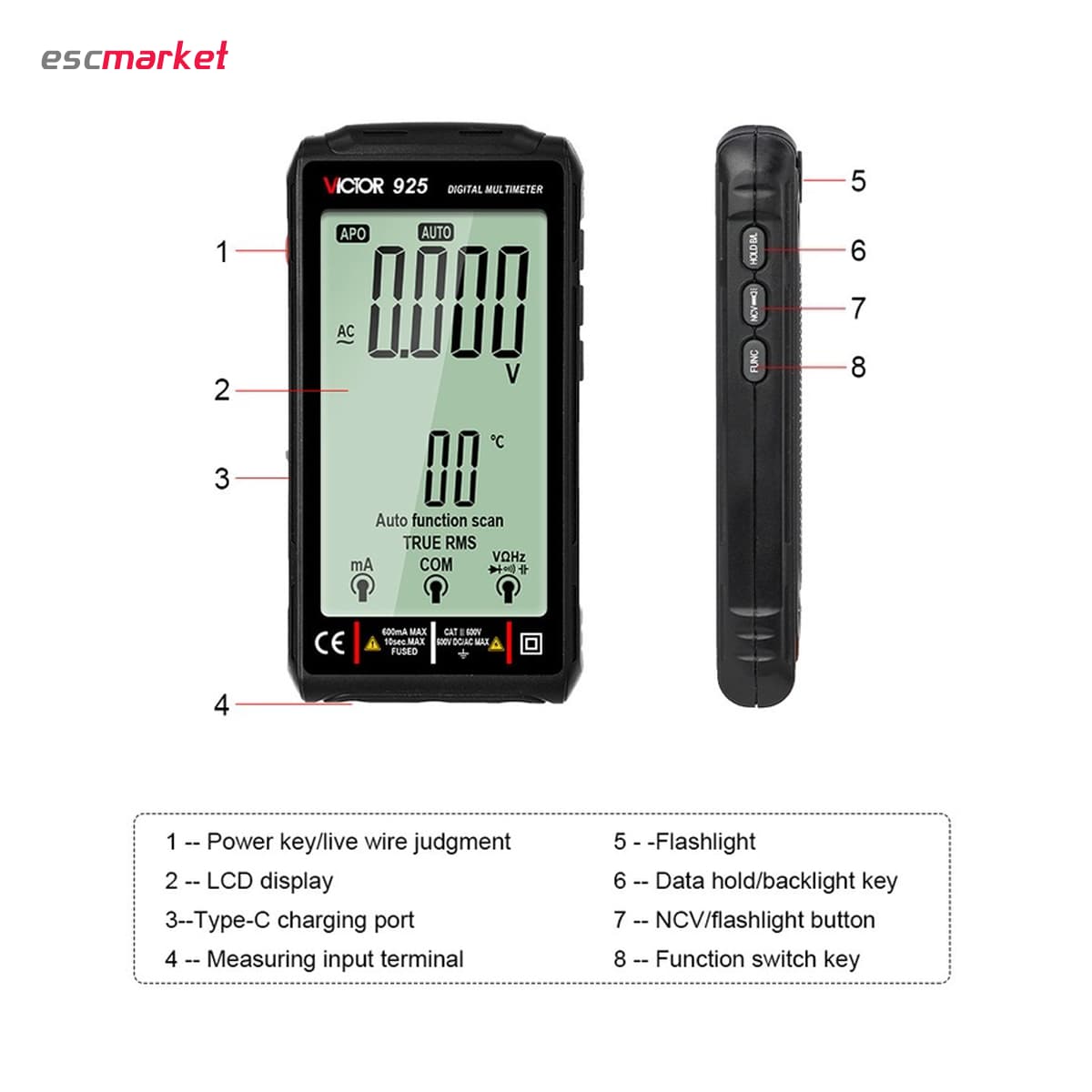 مولتی متر دیجیتال ویکتور مدل Victor VC-925 — تصویر ۸