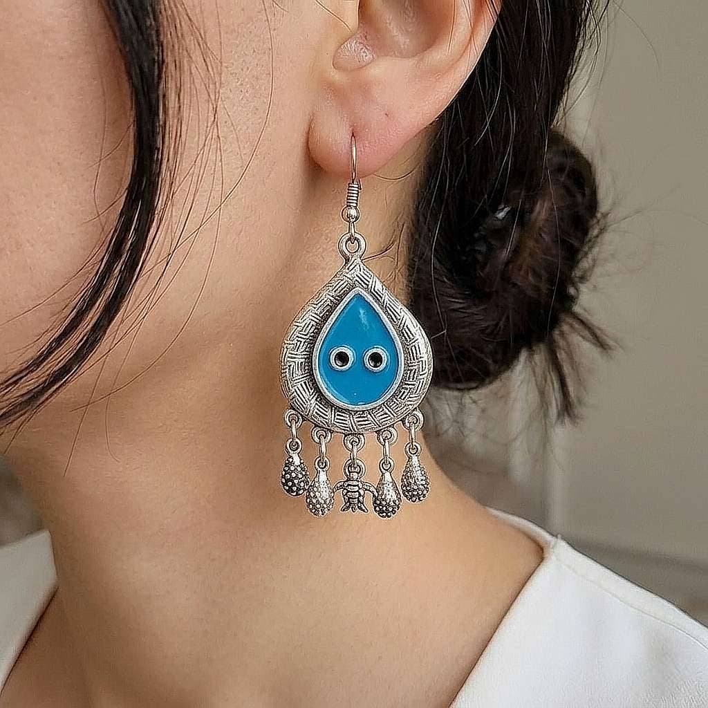 گوشواره آویز ورشو مدل چشم‌نظر — تصویر ۴