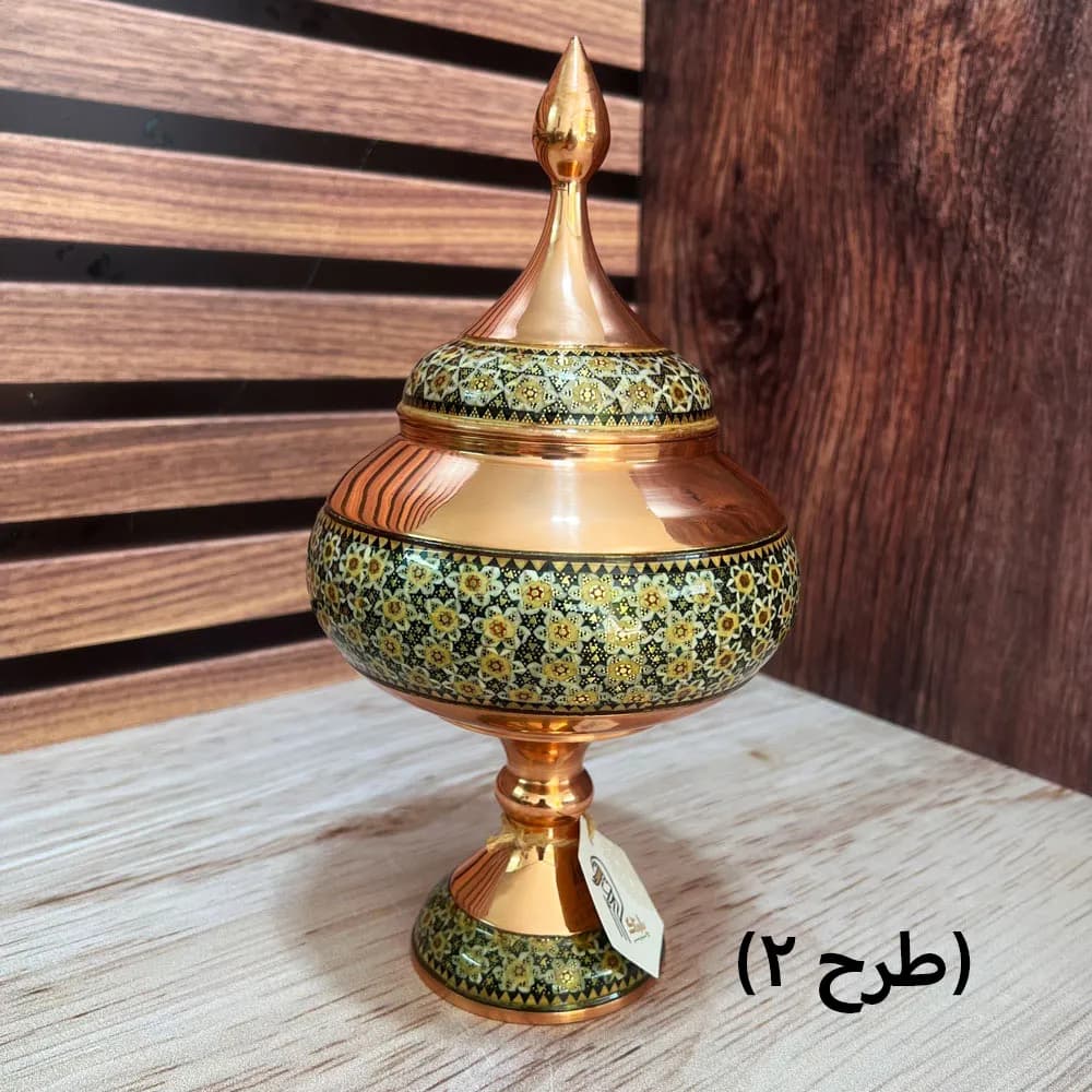 شکلات خوری مس و خاتم 30 سانتی متر — تصویر ۳