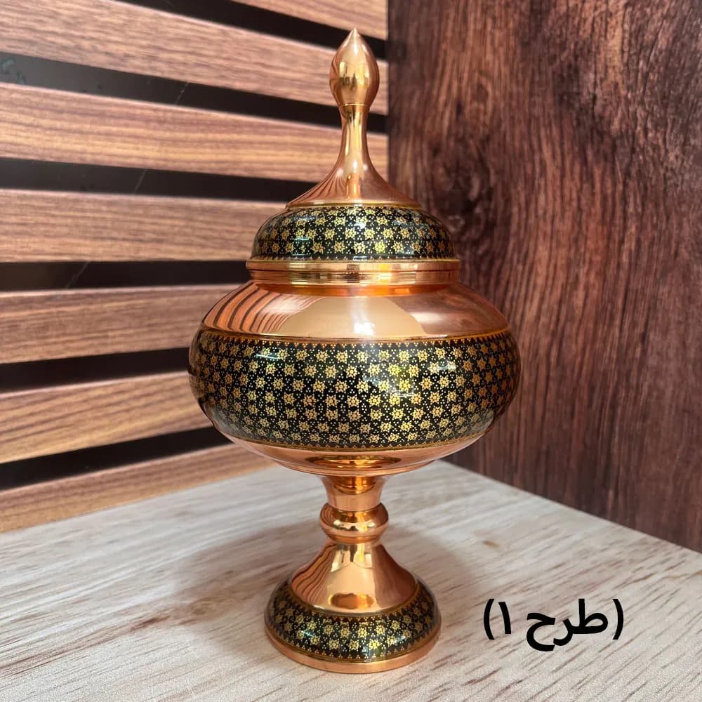 شکلات خوری مس و خاتم 30 سانتی متر