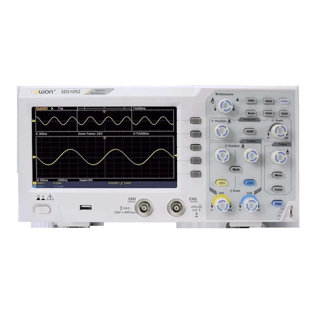 اسیلوسکوپ رومیزی اوون OWON SDS1052 – دو کانال 50 مگاهرتز