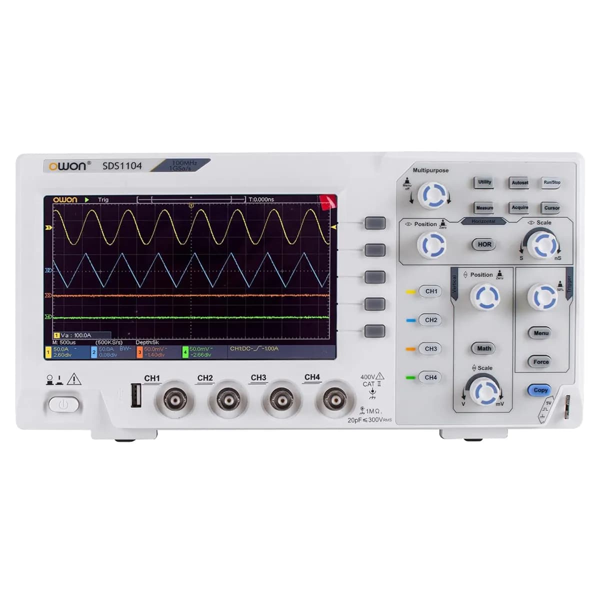 اسیلوسکوپ رومیزی اوون OWON SDS1104 – چهار کانال 100 مگاهرتز
