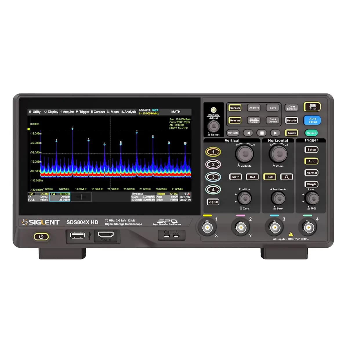 اسیلوسکوپ سیگلنت مدل SDS804X-HD چهار کانال 70 مگاهرتز — تصویر ۲