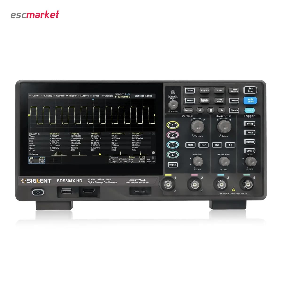 اسیلوسکوپ سیگلنت مدل SDS804X-HD چهار کانال 70 مگاهرتز — تصویر ۳