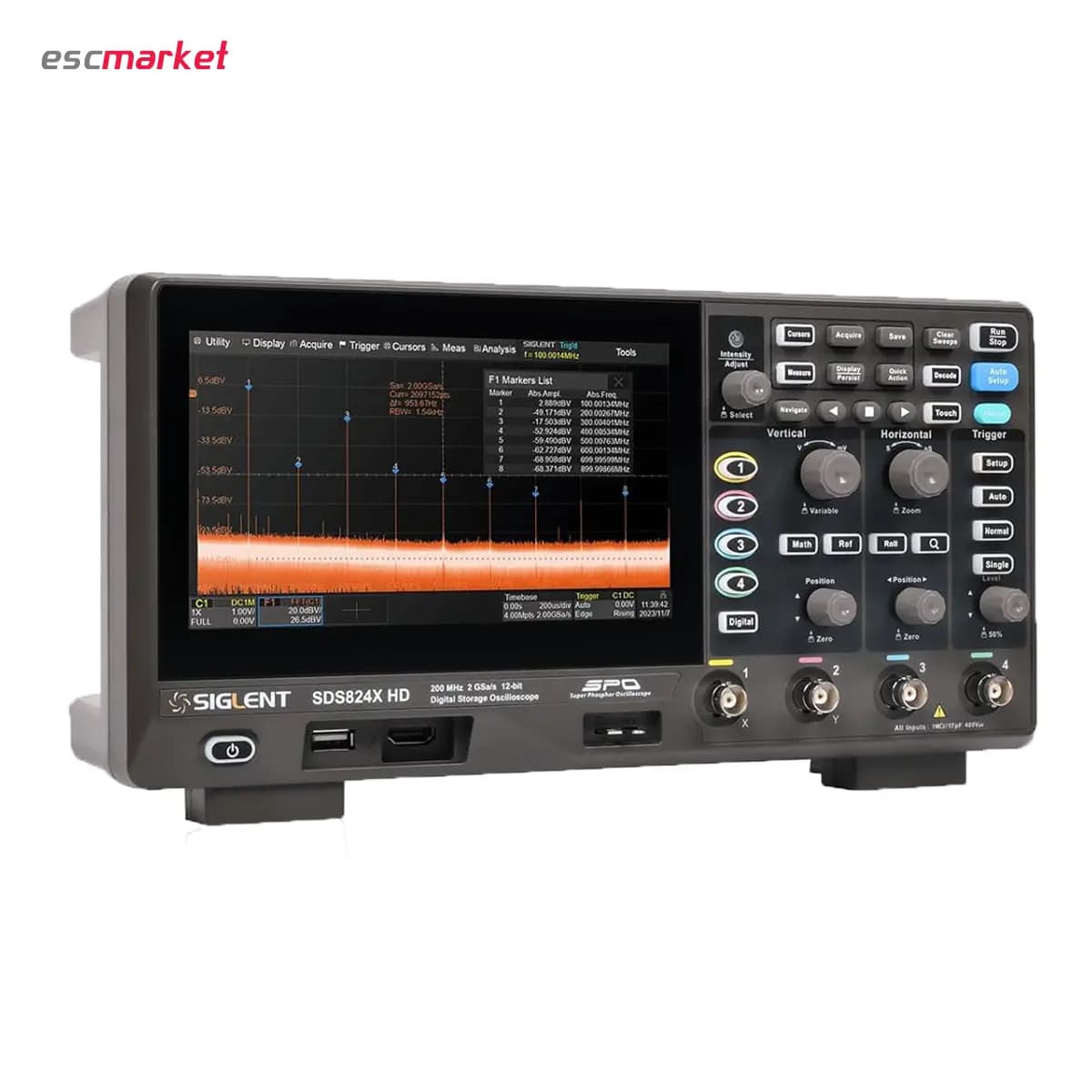اسیلوسکوپ سیگلنت مدل SDS804X-HD چهار کانال 70 مگاهرتز — تصویر ۴