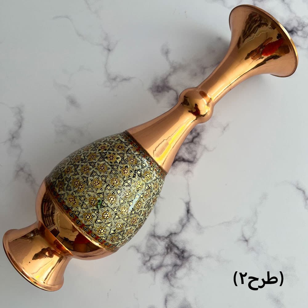 گلدان مس و خاتم 30 سانتی متر — تصویر ۵