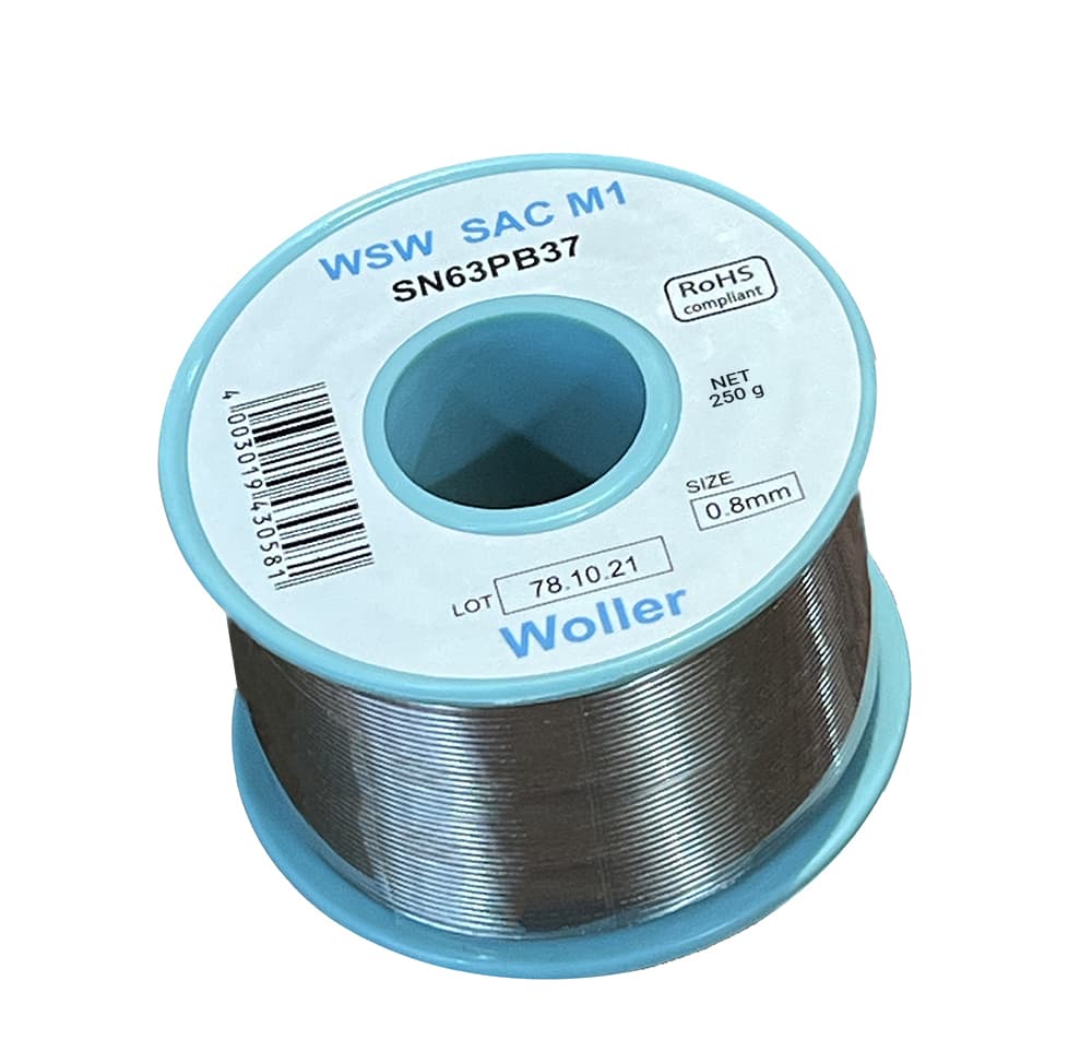 سیم لحیم 250 گرمی Woller سایز 0.8 میلیمتر