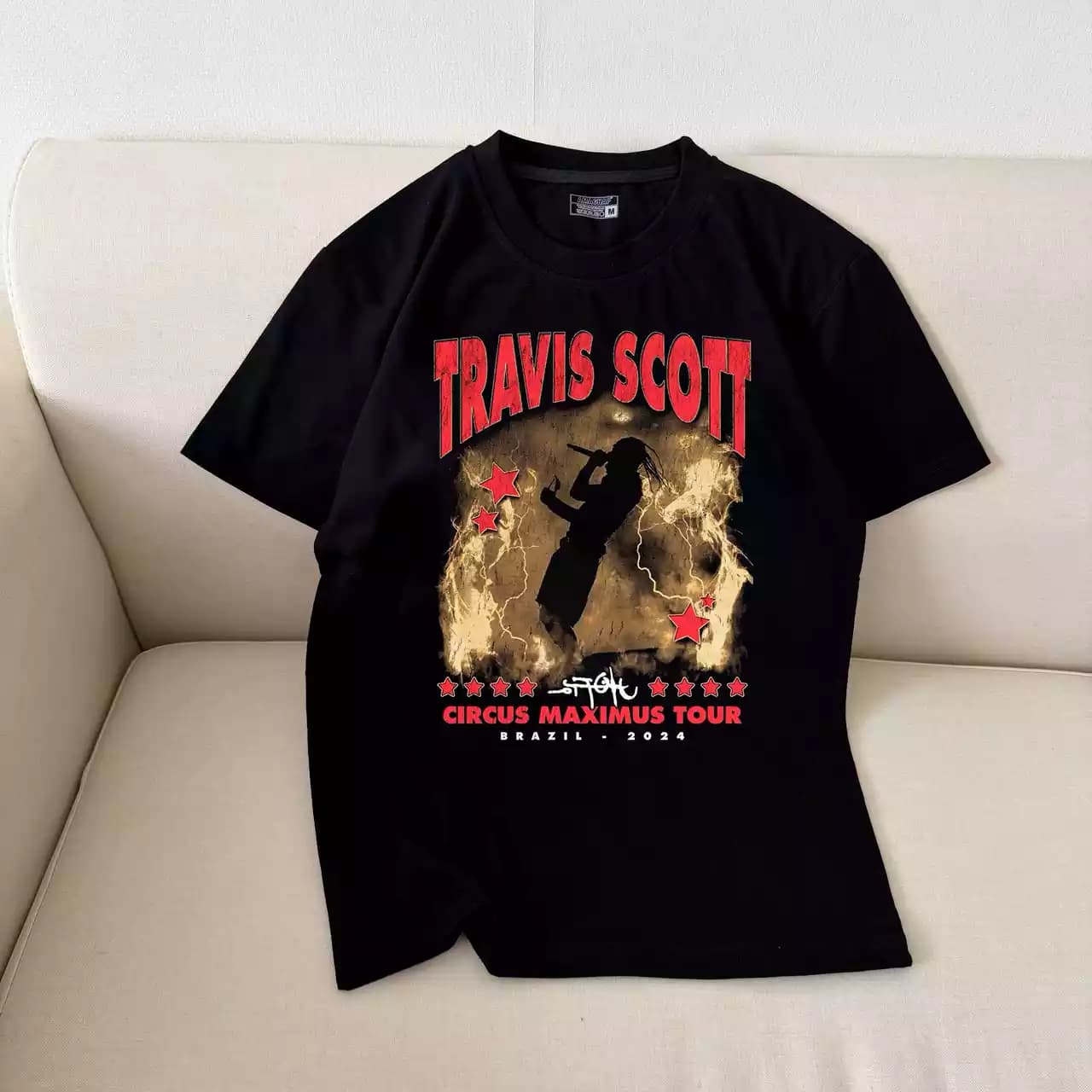 تیشرت نخ پنبه طرح تراویس اسکات Travis Scott Circus Maximus Tour — تصویر ۲