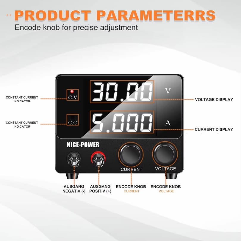 منبع تغذیه 30 ولت 5 آمپر DC – نایس پاور مدل SPS-F305 — تصویر ۳