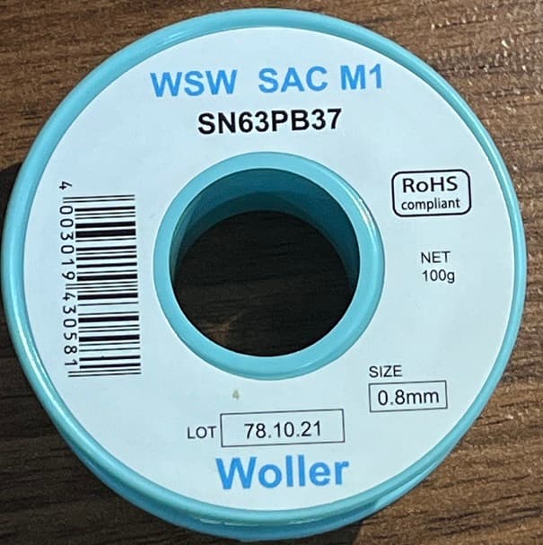 سیم لحیم 100 گرمی Woller سایز 0.8 میلیمتر