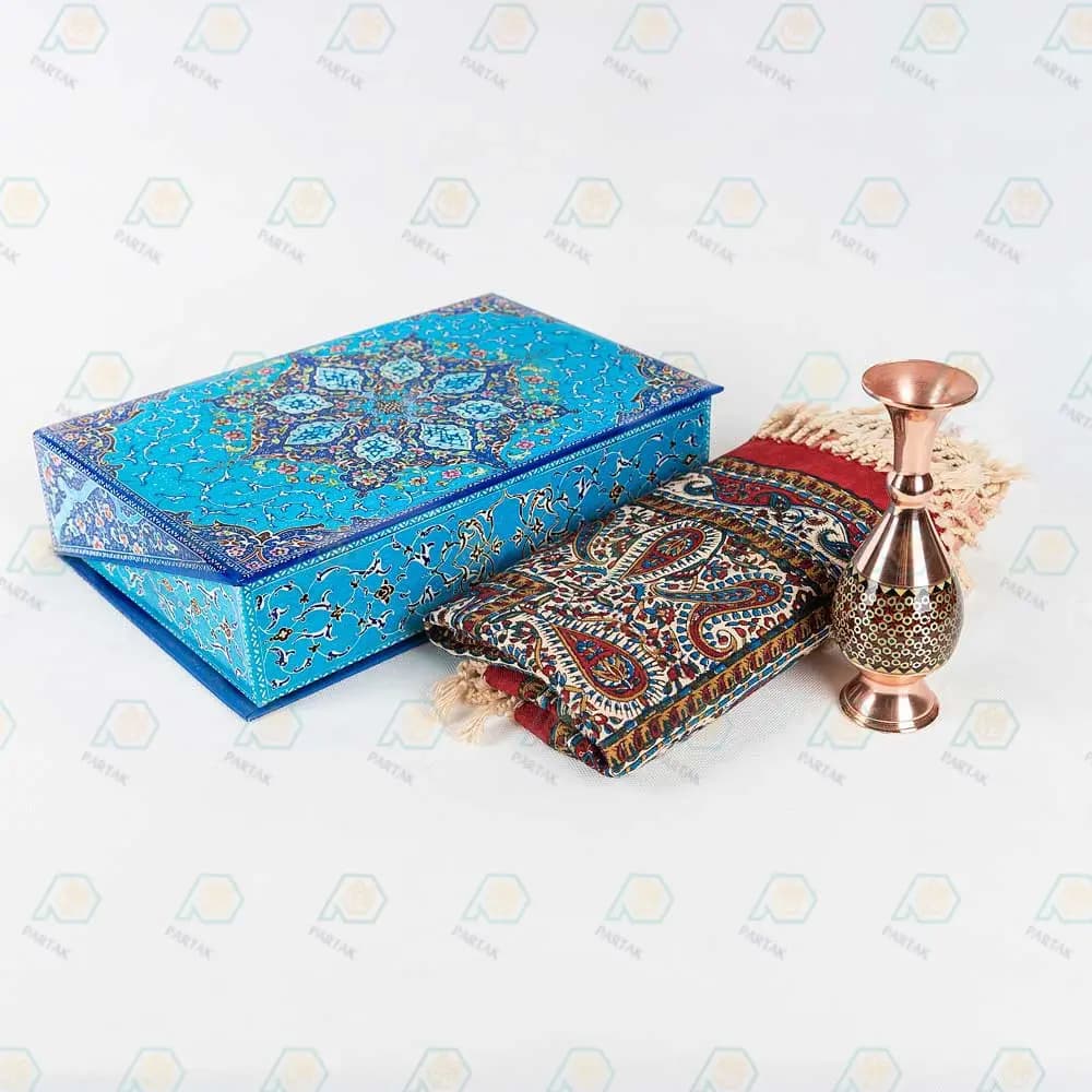 گلدان مس و خاتم و رومیزی قلمکار اعلا — تصویر ۴