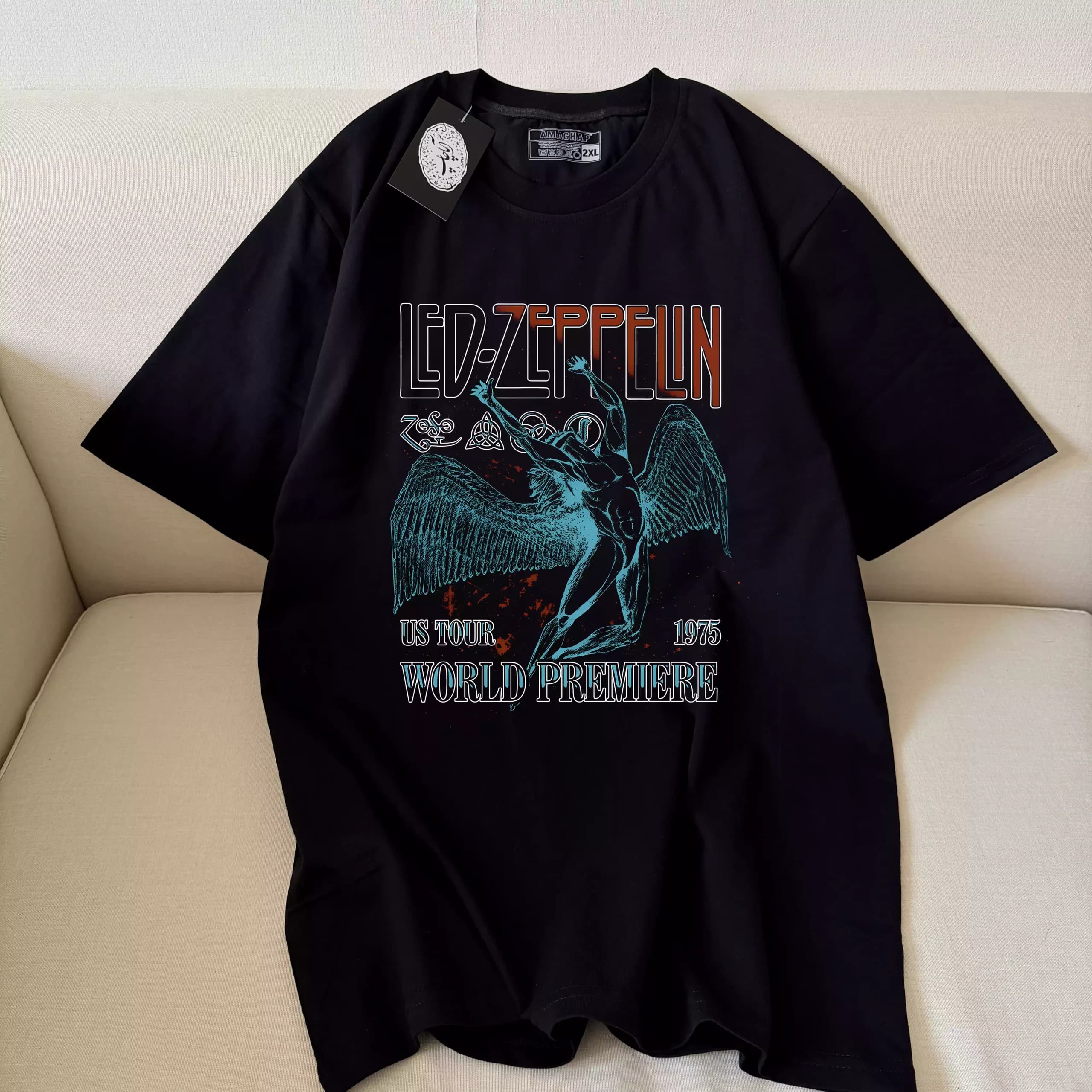 تیشرت لید زپلین طرح تور ۱۹۷۵ آمریکا Led Zeppelin
