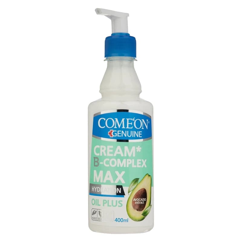 کرم مرطوب کننده صورت و بدن کامان مدل Oil Plus مخصوص پوست خشک و حساس، حاوی روغن‌های طبیعی و غنی شده با ویتامین، حجم 400 میلی‌لیتری