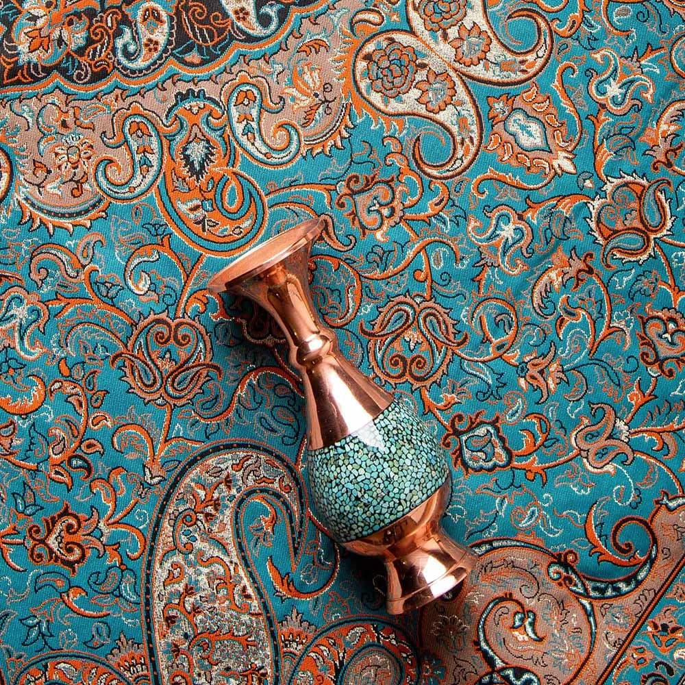 هدیه صنایع دستی جفت گلدان و شکلات خوری فیروزه کوبی — تصویر ۴