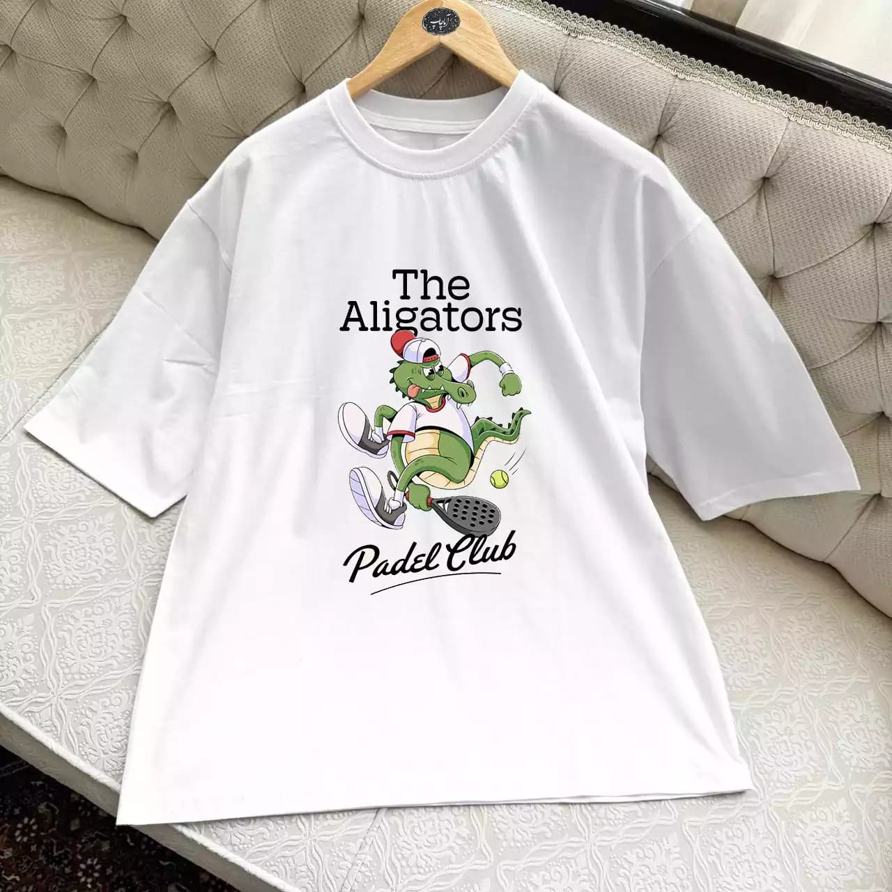 تیشرت نخ پنبه طرح پدل مدل The Aligators Padel Club