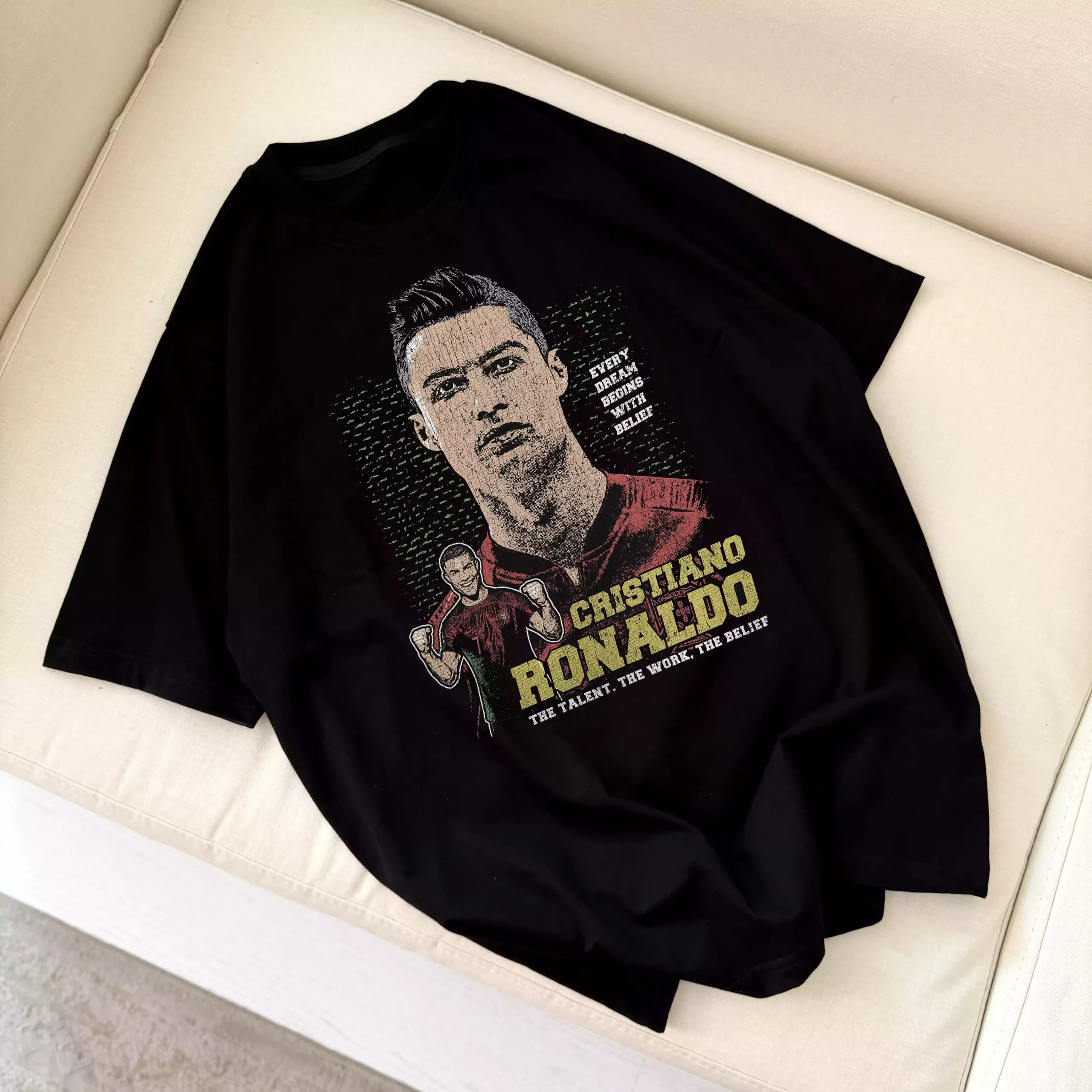 تیشرت نخ پنبه طرح کریستین رونالدو CR7 41770