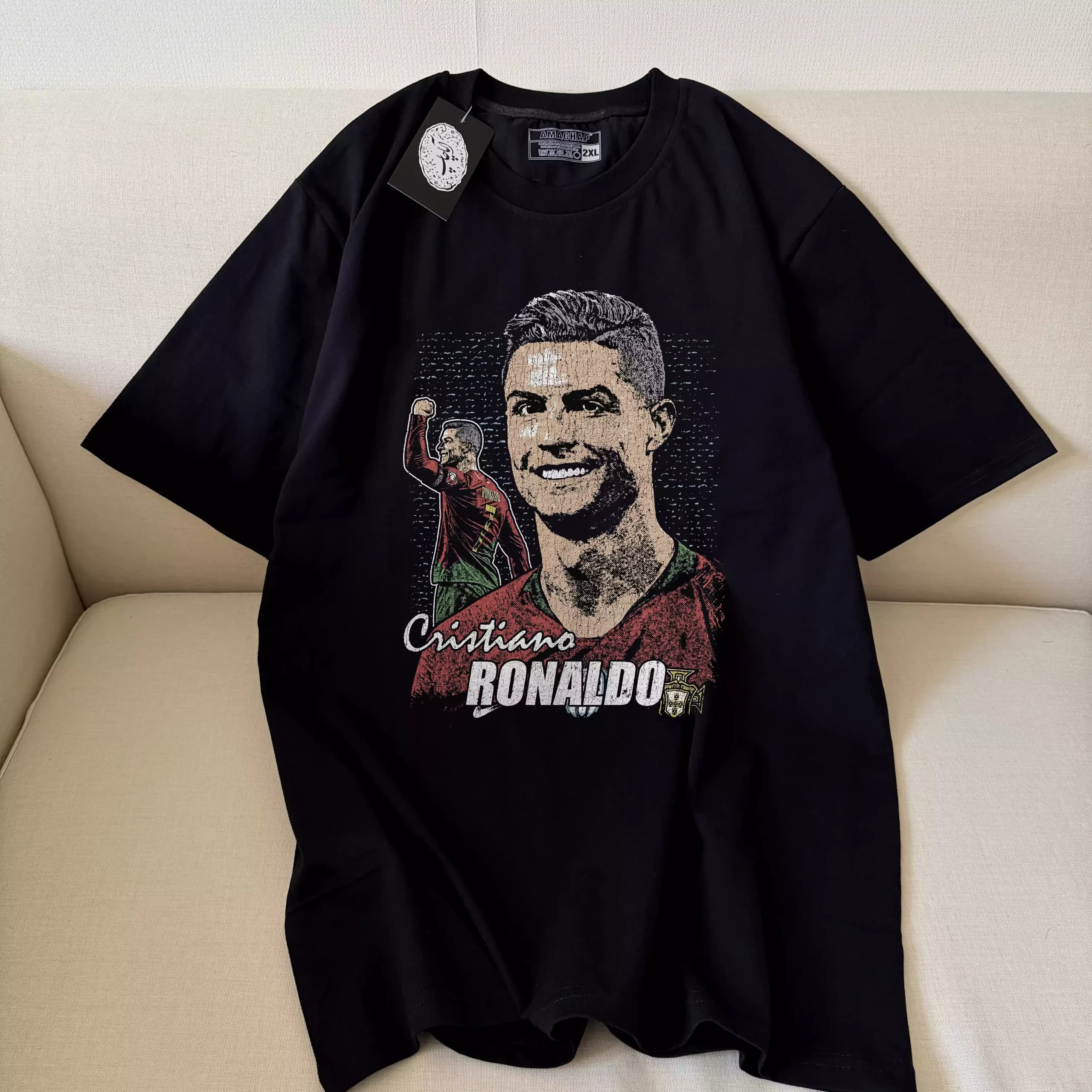تیشرت نخ پنبه طرح کریستین رونالدو CR7 41757 — تصویر ۲