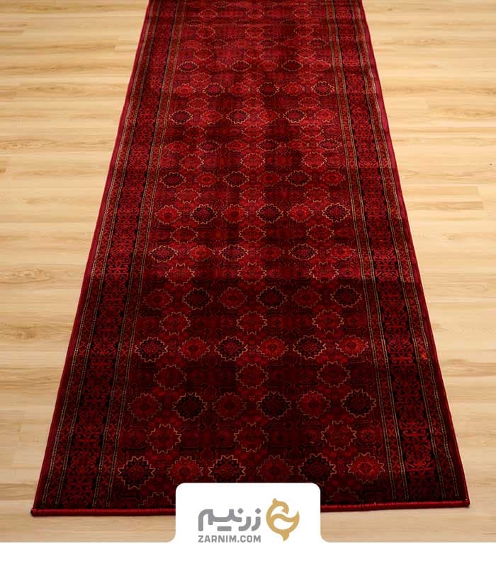 فرش کناره هیوا کلکسیون بوستان 700 شانه طرح بلوچ رنگ لاکی