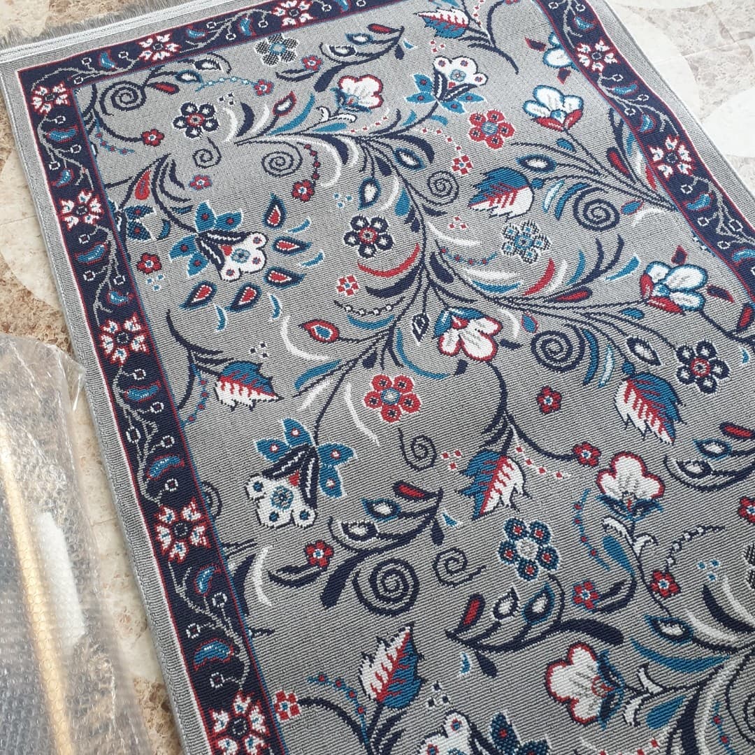 گلیم فرش ماشینی کاشان طرح پیچک(3در1)(هزینه ارسال باخریداروپس کرایه میباشد)