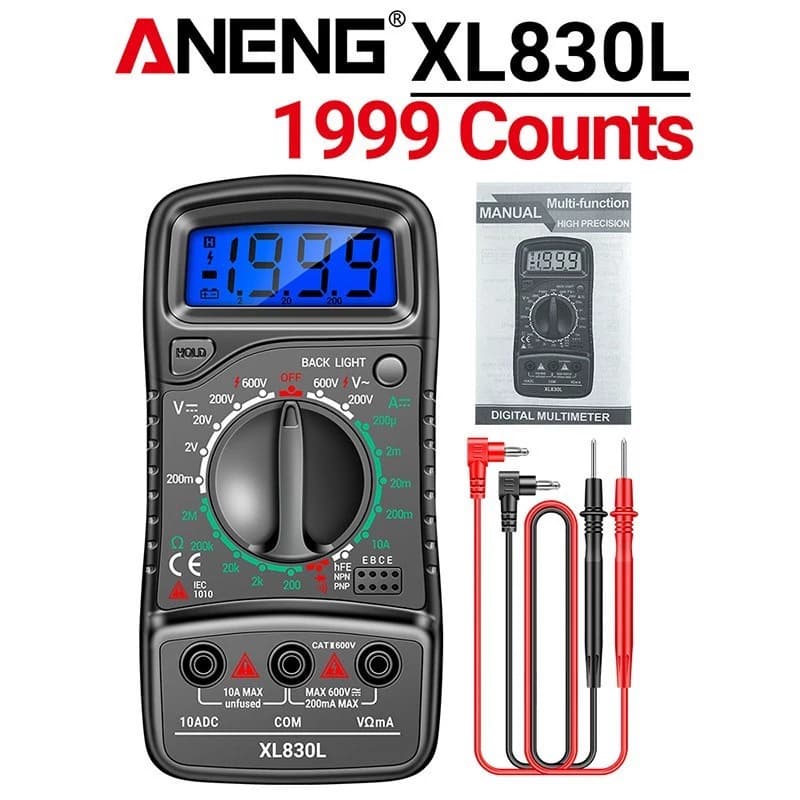 مولتی متر دیجیتال ANENG XL830L | تست hFE ترانزیستور | A10246 — تصویر ۲