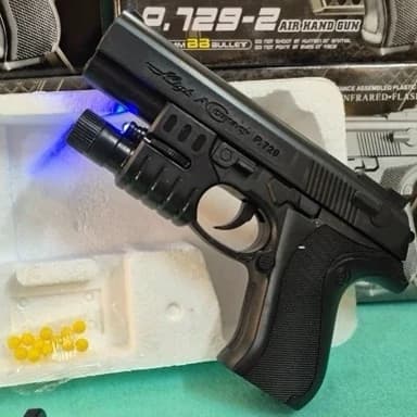 تفنگ اسباب بازی خشاب دار و چراغدار p729-2 مناسب کودک و نوجوان