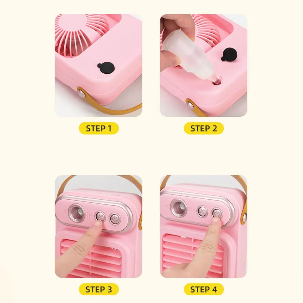 پنکه رومیزی بخور دار مدل sm878 ظرفیت 1200 mah — تصویر ۵