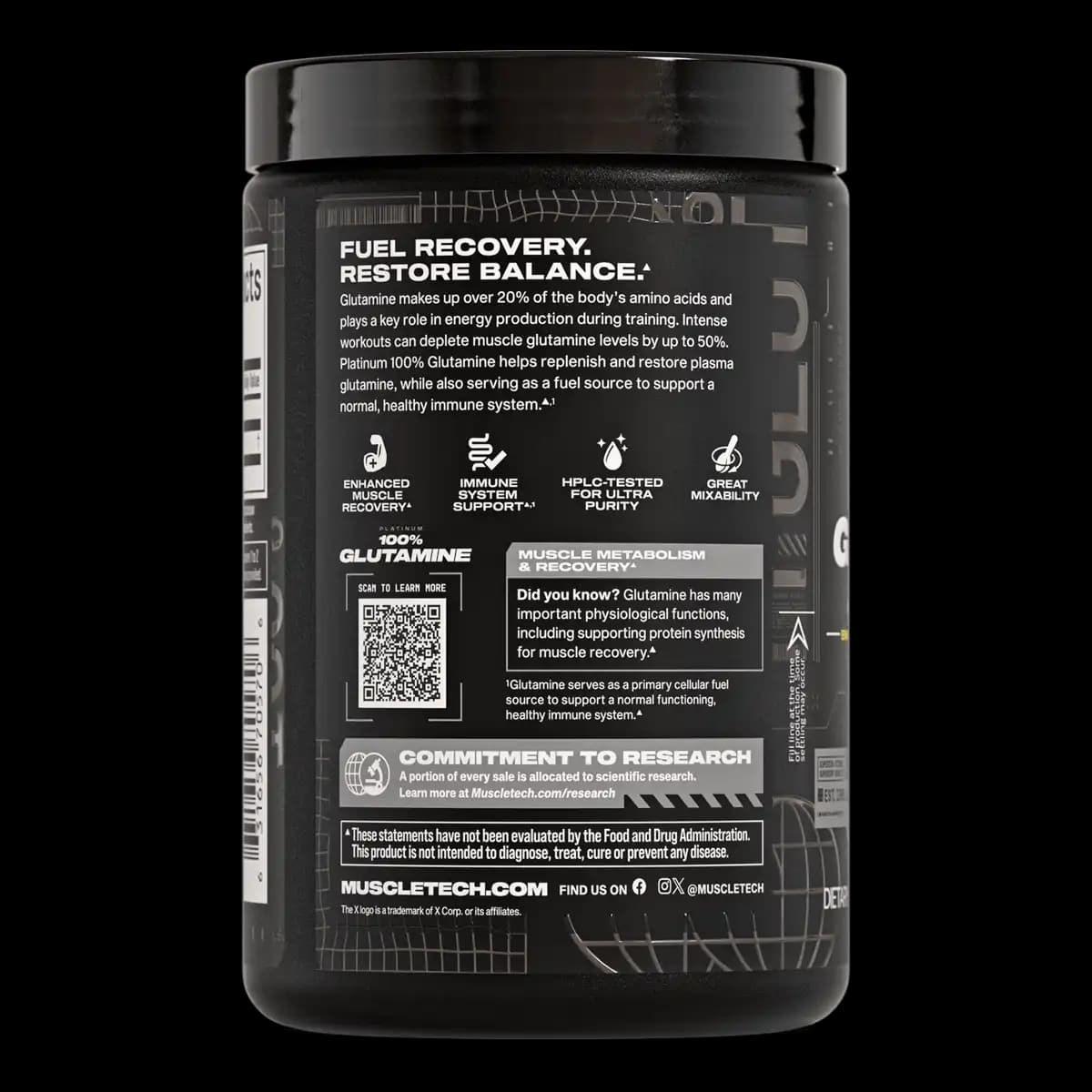گلوتامین پلاتینیوم ماسل تک ۳۰۰ گرم اصل | MuscleTech Platinum 100% Glutamine — تصویر ۲
