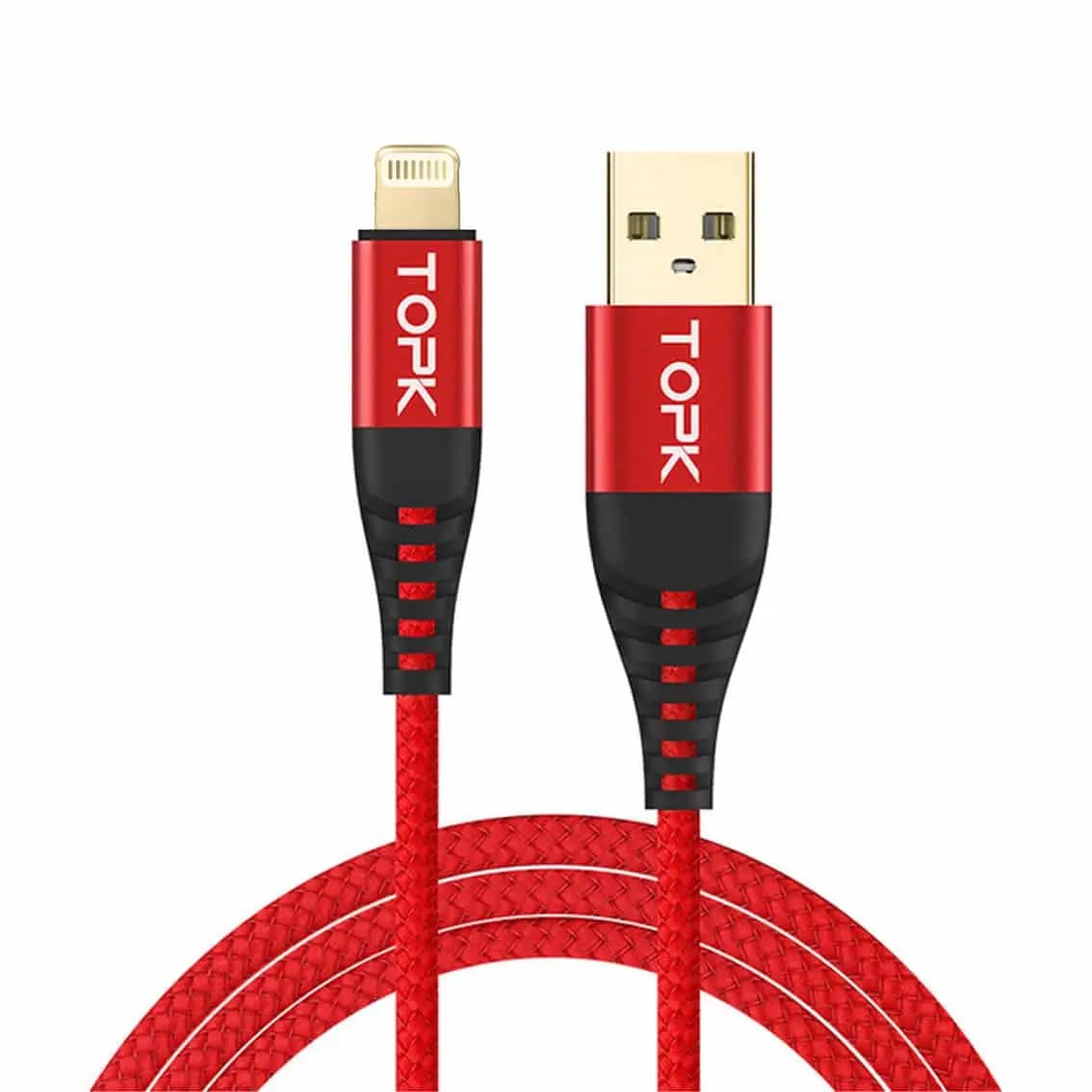 کابل تبدیل USB به لایتنینگ TOPK طول 1 متر — تصویر ۲