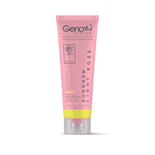 کرم ضد آفتاب رنگی سانوژن SPF50 مناسب پوست چرب و مختلط (رز روشن)