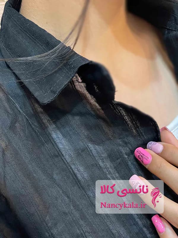 شومیز زنانه گره سرخود مشکی فری سایز 36 تا 46 — تصویر ۴