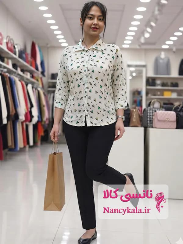 شومیز زنانه الیزه بسیار لطیف و خنک سایز 36 تا 46 مدل 2