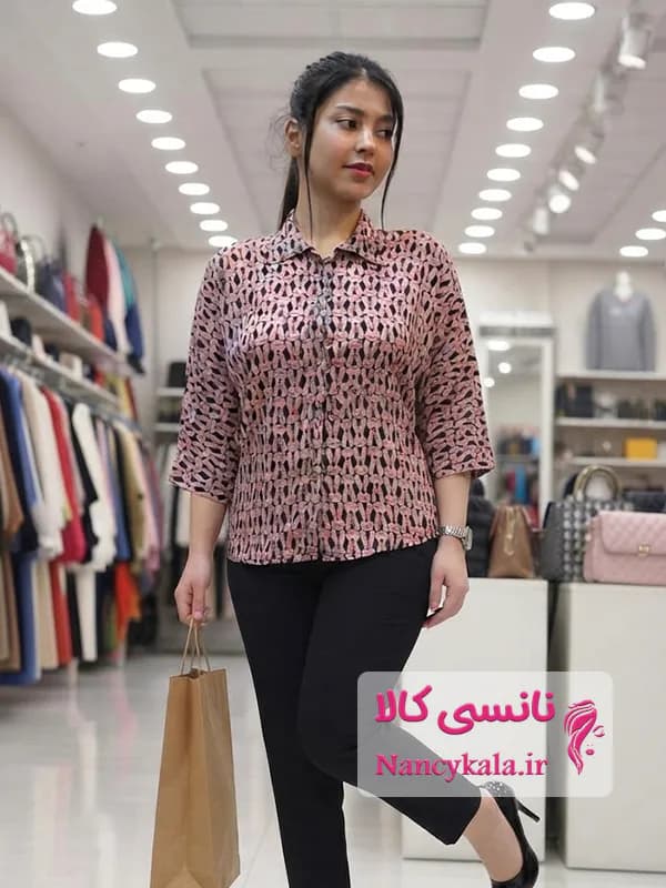 شومیز زنانه الیزه بسیار لطیف و خنک سایز 36 تا 46 مدل 3 — تصویر ۲
