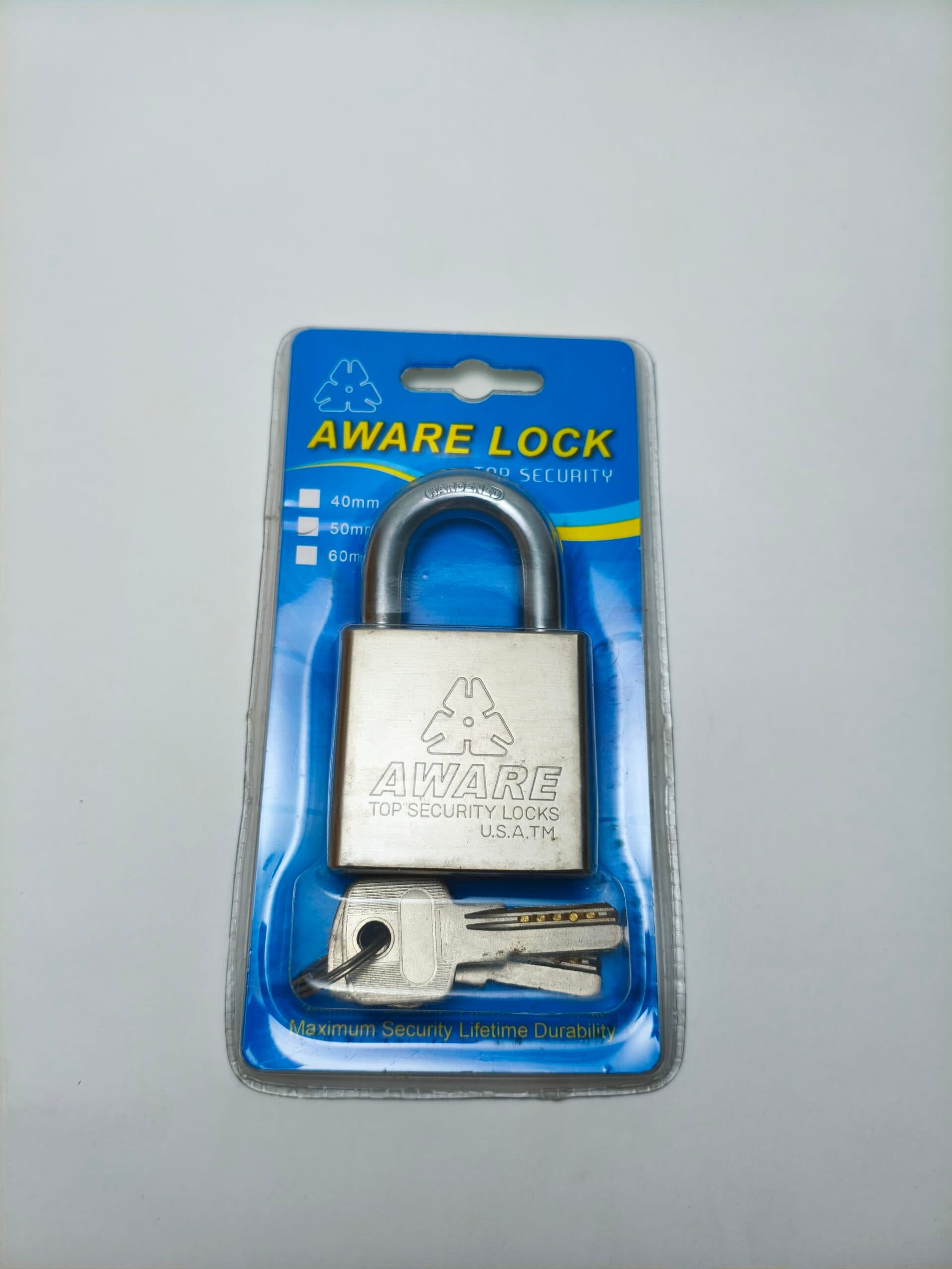 قفل آویز سایز 50 برند Standel Steel ) AWARE ) — تصویر ۳