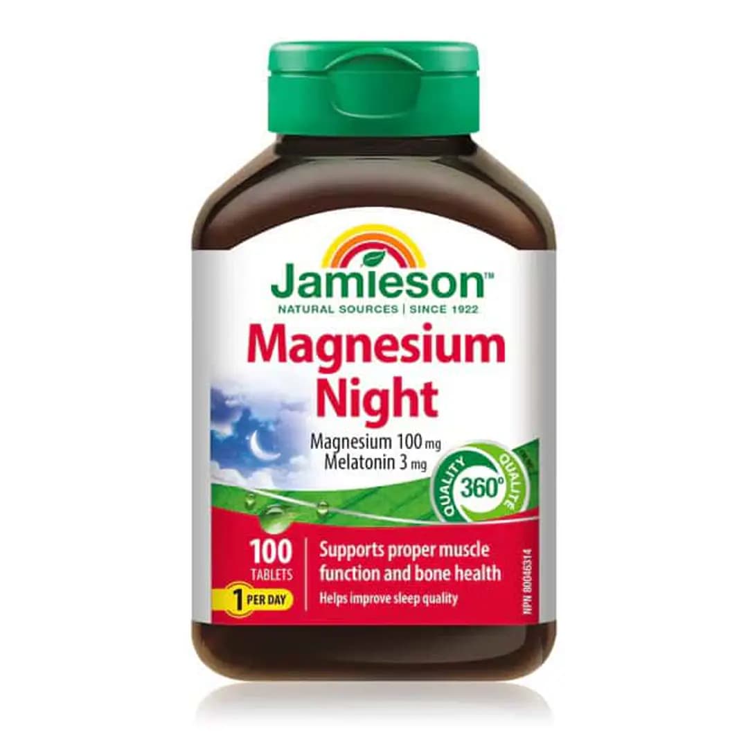 قرص منیزیم نایت جیمیسون 100 عددی | Jamieson Magnesium Night با ملاتونین