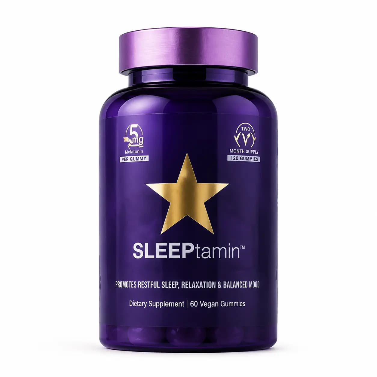 پاستیل خواب آور اسلیپ تامین هرتامین(SLEEPtamin) | ۶۰ عدد وگان + ملاتونین ۵mg