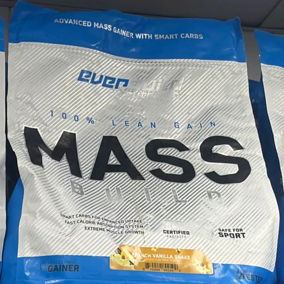 مس گینر ۱۰۰٪ حجم خشک اوربیلد (Everbuild Mass Build) – طعم وانیل — تصویر ۲