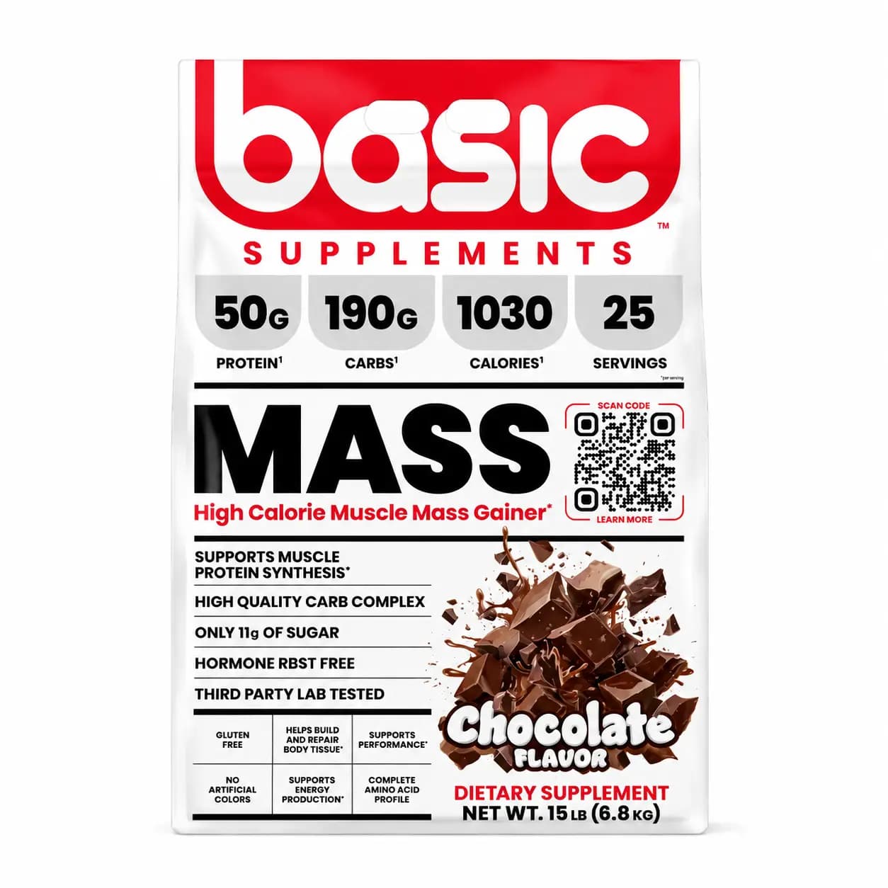 گینر بیسیک مس (Basic Mass) وزن ۶.۸ کیلوگرم (۱۵ پوندی) اورجینال