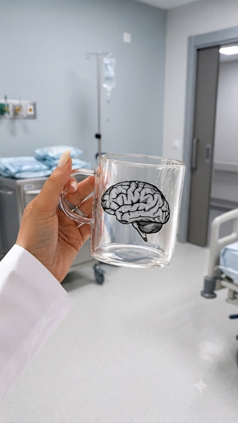 ماگ شیشه ای طرح مغزکد MUG-003