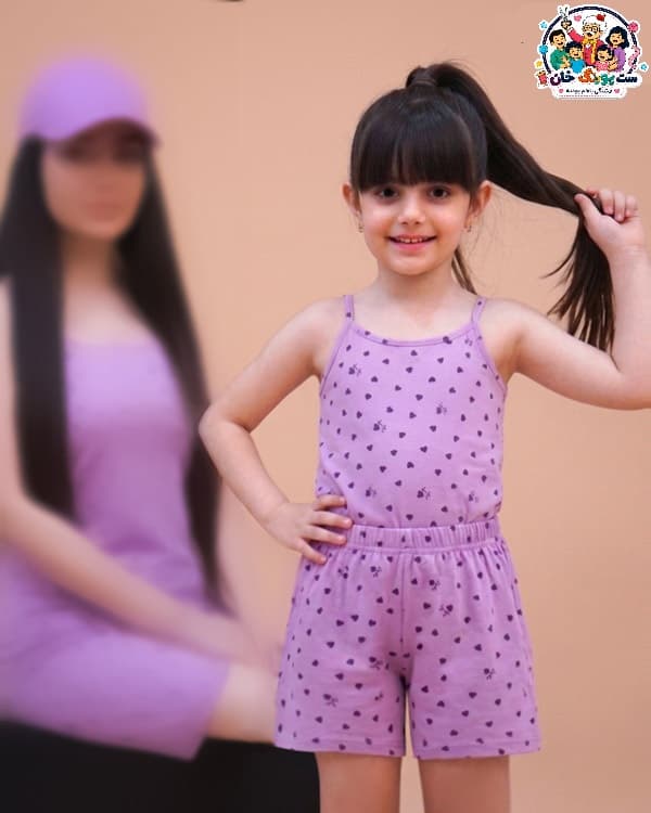 ست مادر دختری تاپ شلوارک قلب Love CFCS