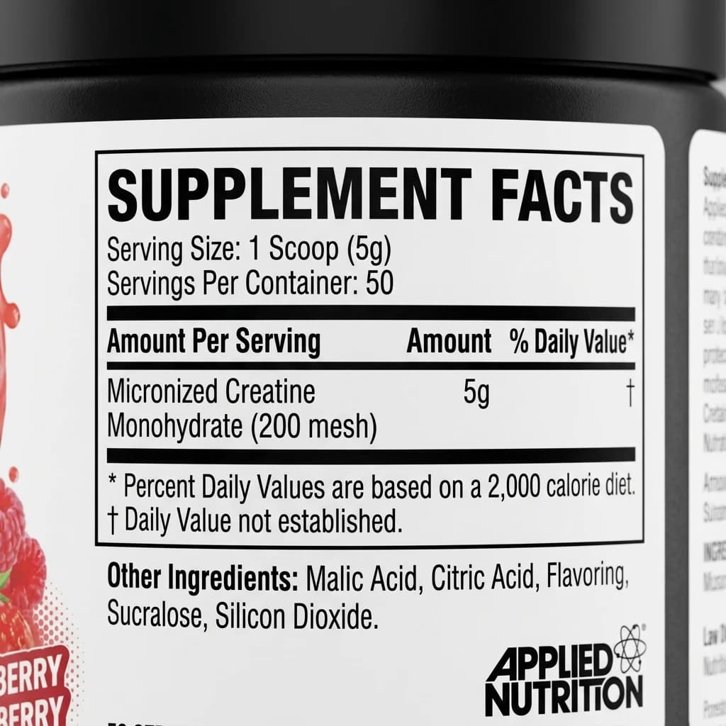 کراتین مونوهیدرات طعمدار اپلاید ناتریشن ۲۵۰ گرمی | Applied Nutrition — تصویر ۴