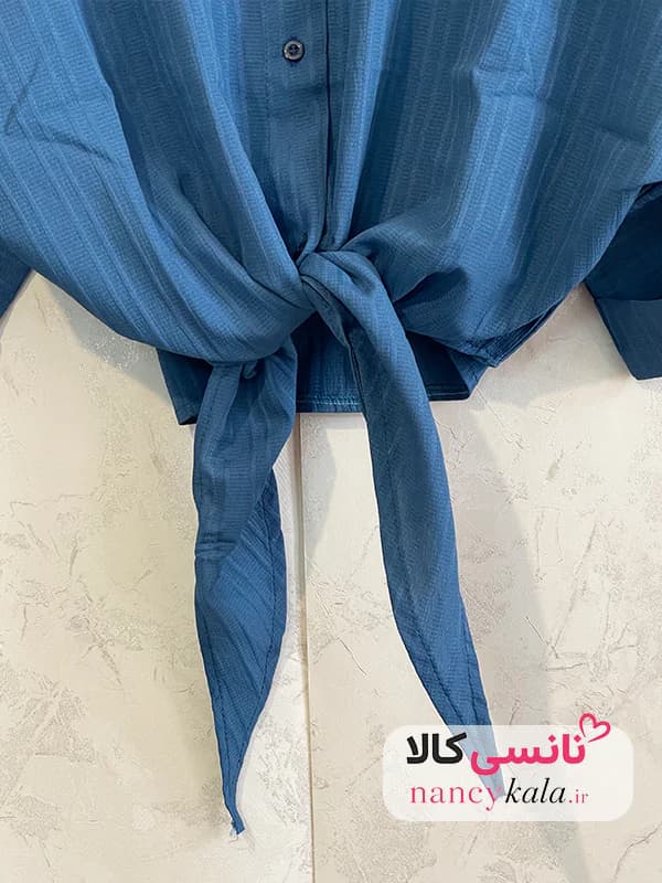 شومیز آبی اقیانوسی زنانه آیوا فری سایز 36 تا 46 — تصویر ۸