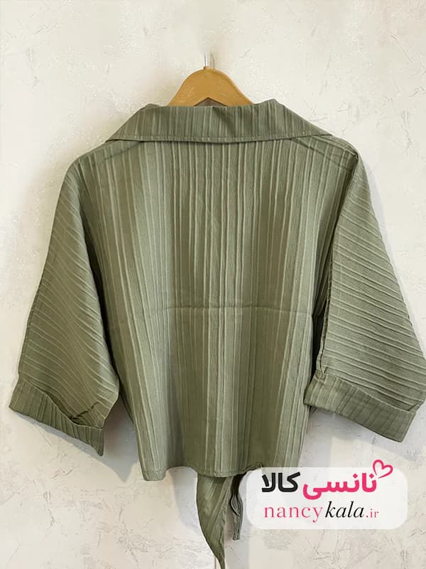 شومیز زنانه سبز خاکی آیوا فری سایز 36 تا 46 — تصویر ۸