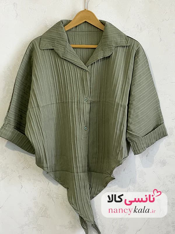شومیز زنانه سبز خاکی آیوا فری سایز 36 تا 46 — تصویر ۷