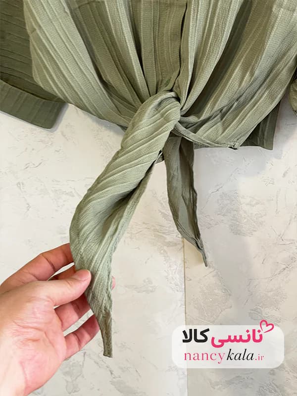 شومیز زنانه سبز خاکی آیوا فری سایز 36 تا 46 — تصویر ۵