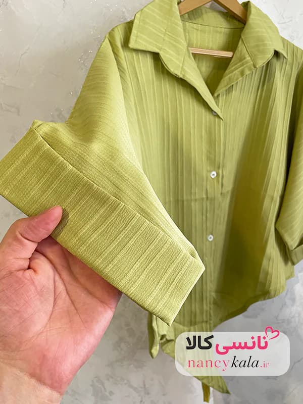 شومیز آیوا زنانه سبز زیتونی فری سایز 36 تا 46 — تصویر ۲